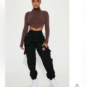 Black Cargo Jogger Pants